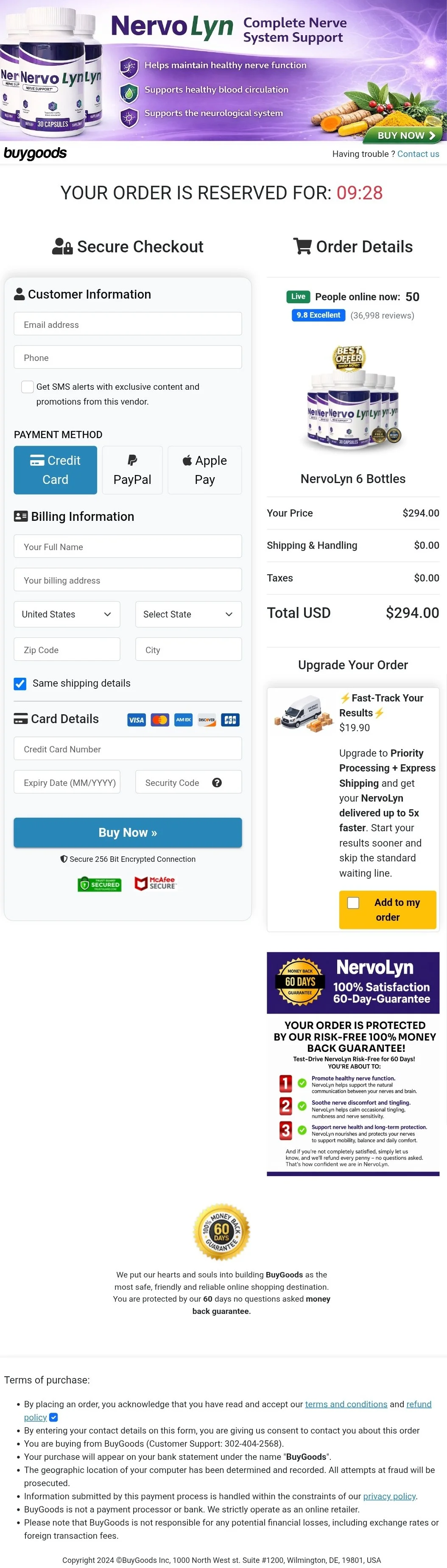 NervoLyn order form
